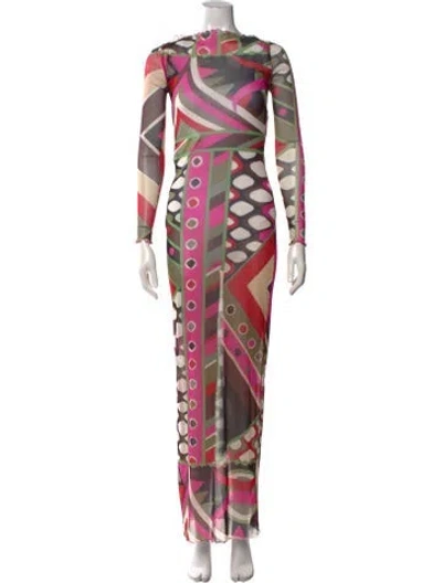 Pre-owned Pucci Printed Long Dress In Multicolor