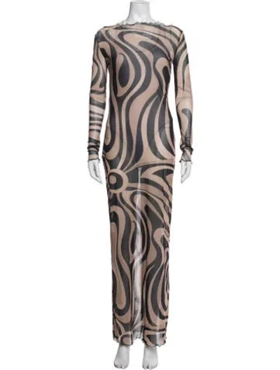 Pre-owned Pucci Printed Long Dress In Multicolor