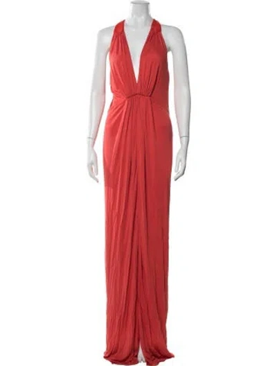 Pre-owned Pucci Printed Long Dress In Orange