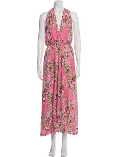 Pre-owned Pucci Printed Long Dress In Pink