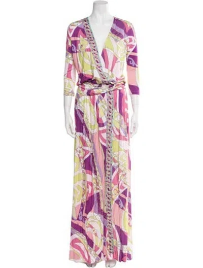 Pre-owned Pucci Printed Long Dress In Pink