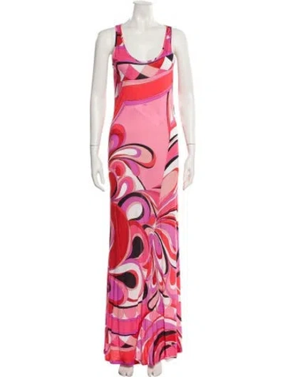 Pre-owned Pucci Printed Long Dress In Pink