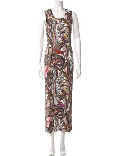 Pre-owned Pucci Printed Long Dress In Pink