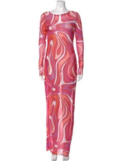 Pre-owned Pucci Printed Long Dress In Pink