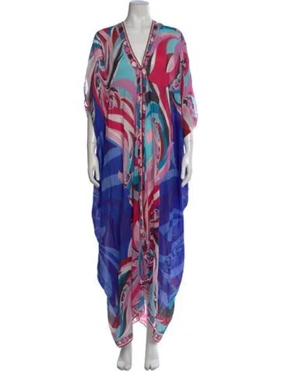 Pre-owned Pucci Printed Long Dress In Pink