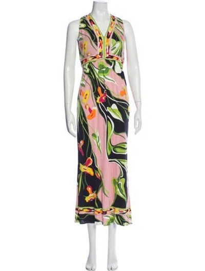 Pre-owned Pucci Printed Long Dress In Pink