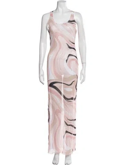 Pre-owned Pucci Printed Long Dress In Pink