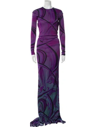 Pre-owned Pucci Printed Long Dress In Purple
