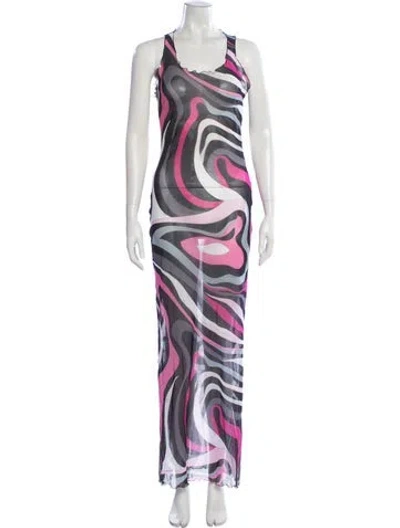 Pre-owned Pucci Printed Long Dress In Purple