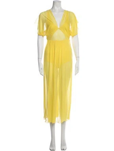Pre-owned Pucci Printed Long Dress In Yellow