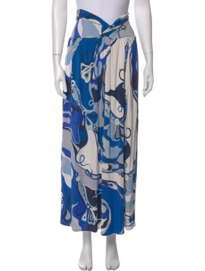 Pre-owned Pucci Printed Long Skirt In Blue