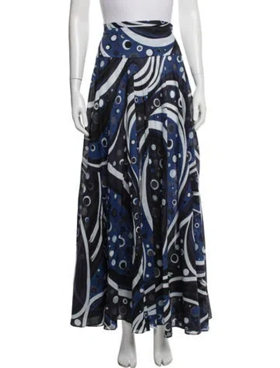 Pre-owned Pucci Printed Long Skirt In Blue