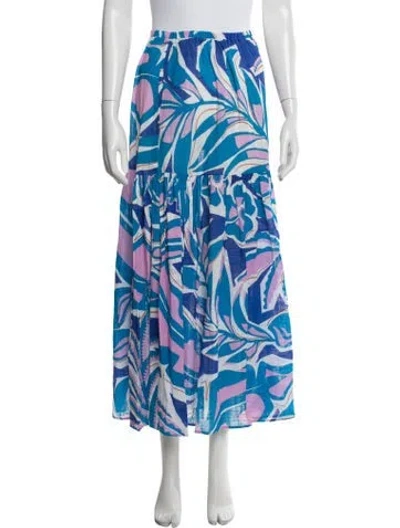 Pre-owned Pucci Printed Long Skirt In Blue