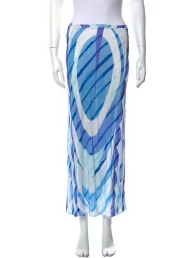 Pre-owned Pucci Printed Long Skirt In Blue