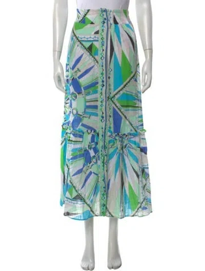Pre-owned Pucci Printed Long Skirt In Multi