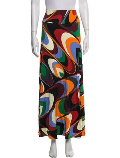 Pre-owned Pucci Printed Long Skirt In Red
