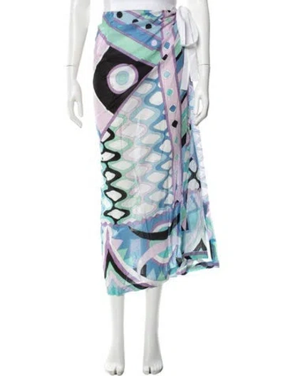 Pre-owned Pucci Printed Long Skirt W/ Tags In Multi