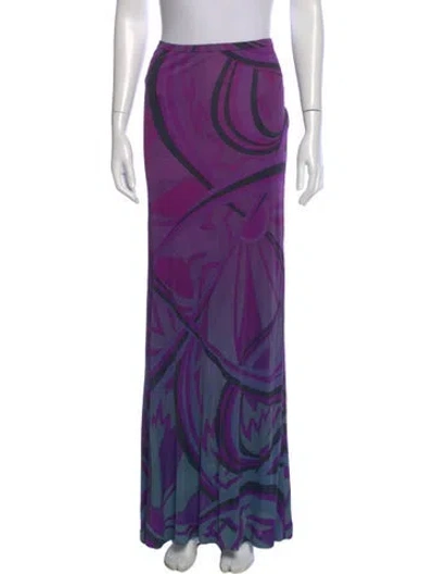 Pre-owned Pucci Printed Long Skirt W/ Tags In Purple