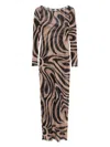 Pucci Abstract Pattern Tulle Dress In 053 Brown Black