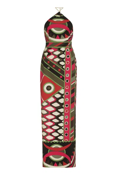 Pucci Vivara Maxi Dress In Multicolour