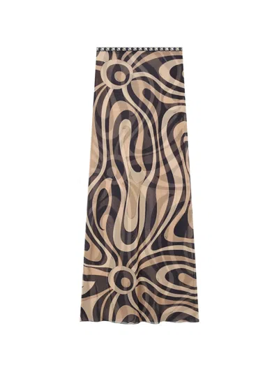 Pucci Printed Maxi Skirt In Neutral