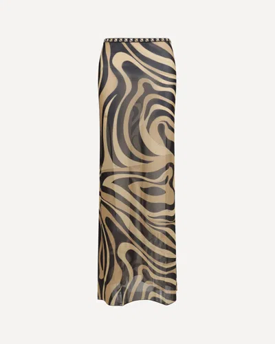 Pucci Printed Maxi Skirt In Brown