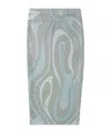 Pucci Printed Metallic Jersey Midi Skirt In Multi