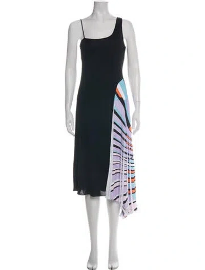 Pre-owned Pucci Printed Midi Length Dress In Black