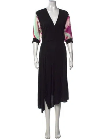 Pre-owned Pucci Printed Midi Length Dress In Black