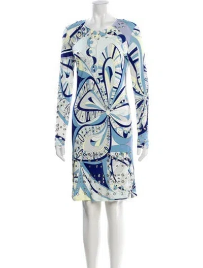Pre-owned Pucci Printed Midi Length Dress In Blue