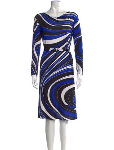 Pre-owned Pucci Printed Midi Length Dress In Blue