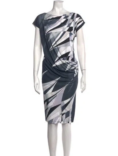 Pre-owned Pucci Printed Midi Length Dress In Blue