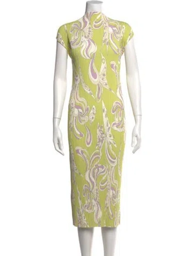 Pre-owned Pucci Printed Midi Length Dress In Green