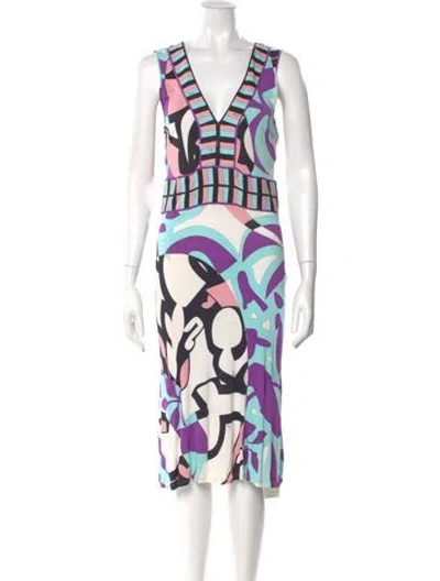 Pre-owned Pucci Printed Midi Length Dress In Multi