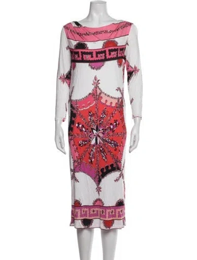 Pre-owned Pucci Printed Midi Length Dress In Multicolor