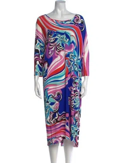 Pre-owned Pucci Printed Midi Length Dress In Multicolor