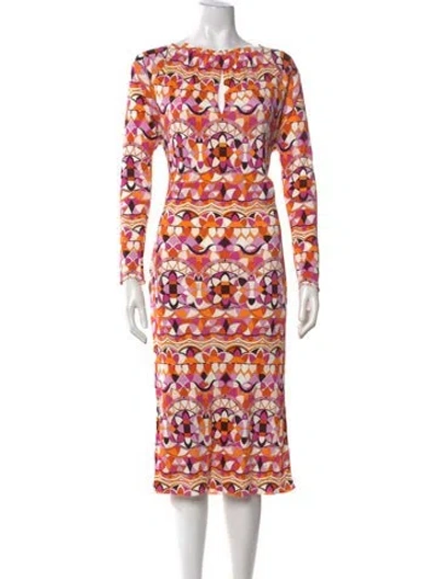Pre-owned Pucci Printed Midi Length Dress In Orange