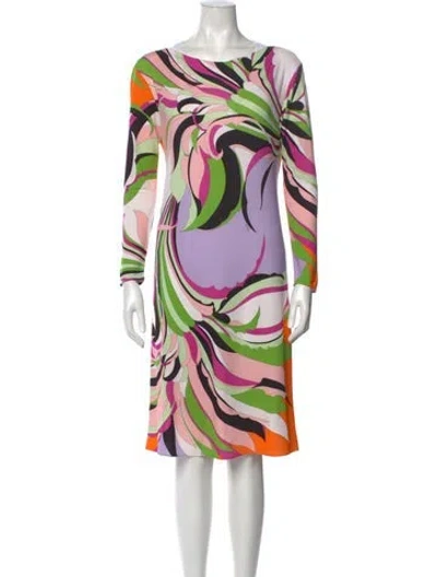 Pre-owned Pucci Printed Midi Length Dress In Orange