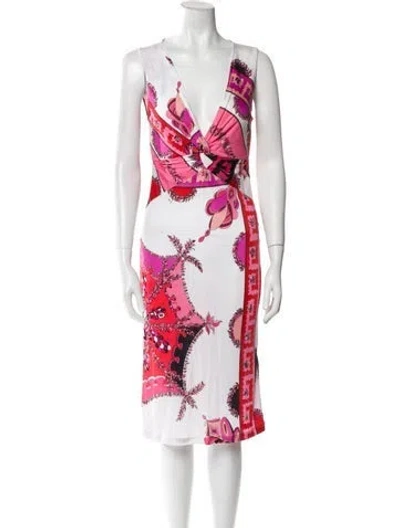 Pre-owned Pucci Printed Midi Length Dress In Pink