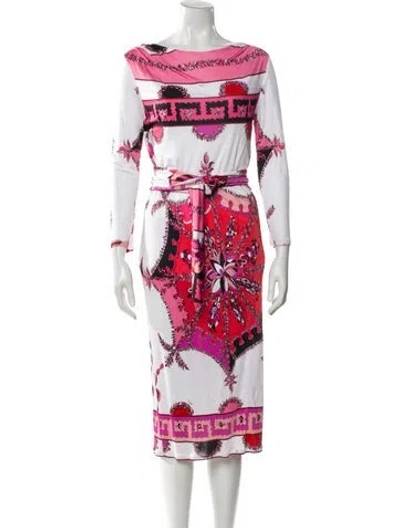 Pre-owned Pucci Printed Midi Length Dress In Pink