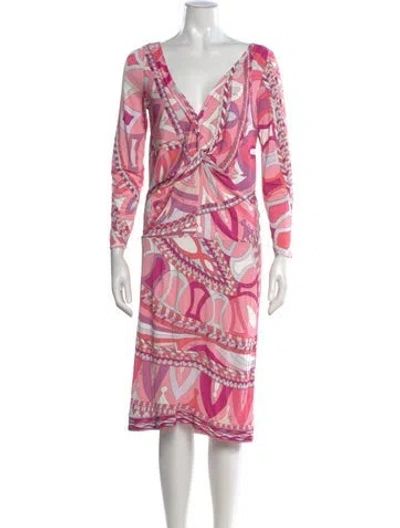 Pre-owned Pucci Printed Midi Length Dress In Pink