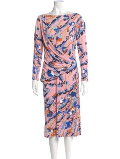 Pre-owned Pucci Printed Midi Length Dress In Pink