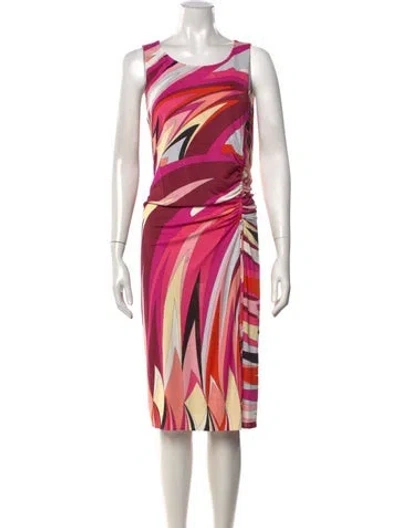 Pre-owned Pucci Printed Midi Length Dress In Pink