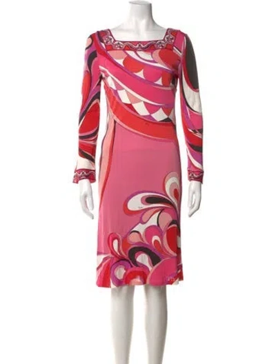 Pre-owned Pucci Printed Midi Length Dress In Pink