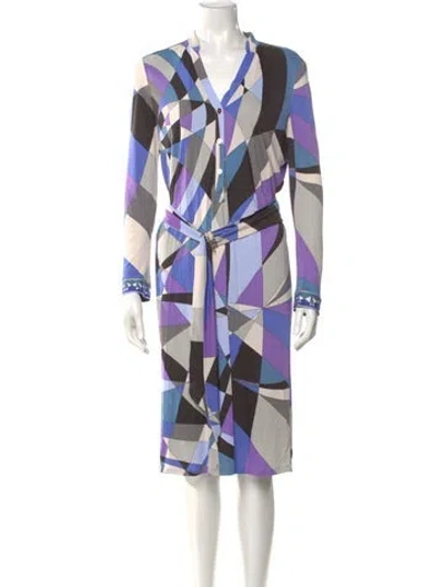 Pre-owned Pucci Printed Midi Length Dress In Purple
