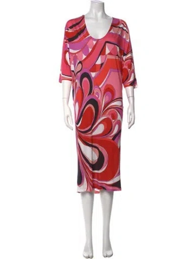 Pre-owned Pucci Printed Midi Length Dress In Red