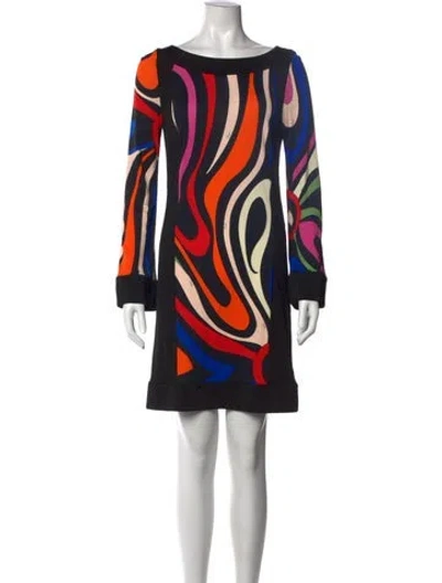 Pre-owned Pucci Printed Midi Length Dress W/ Tags In Black