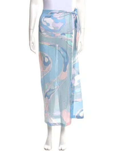 Pre-owned Pucci Printed Midi Length Skirt In Blue