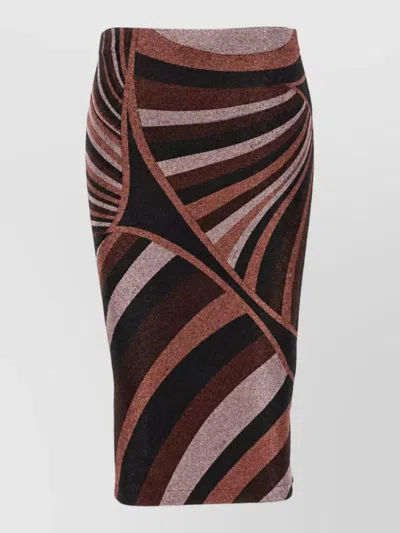 Pucci Printed Midi Skirt In Brown