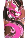 Pucci Graphic Print High-waisted Midi Skirt In Purple